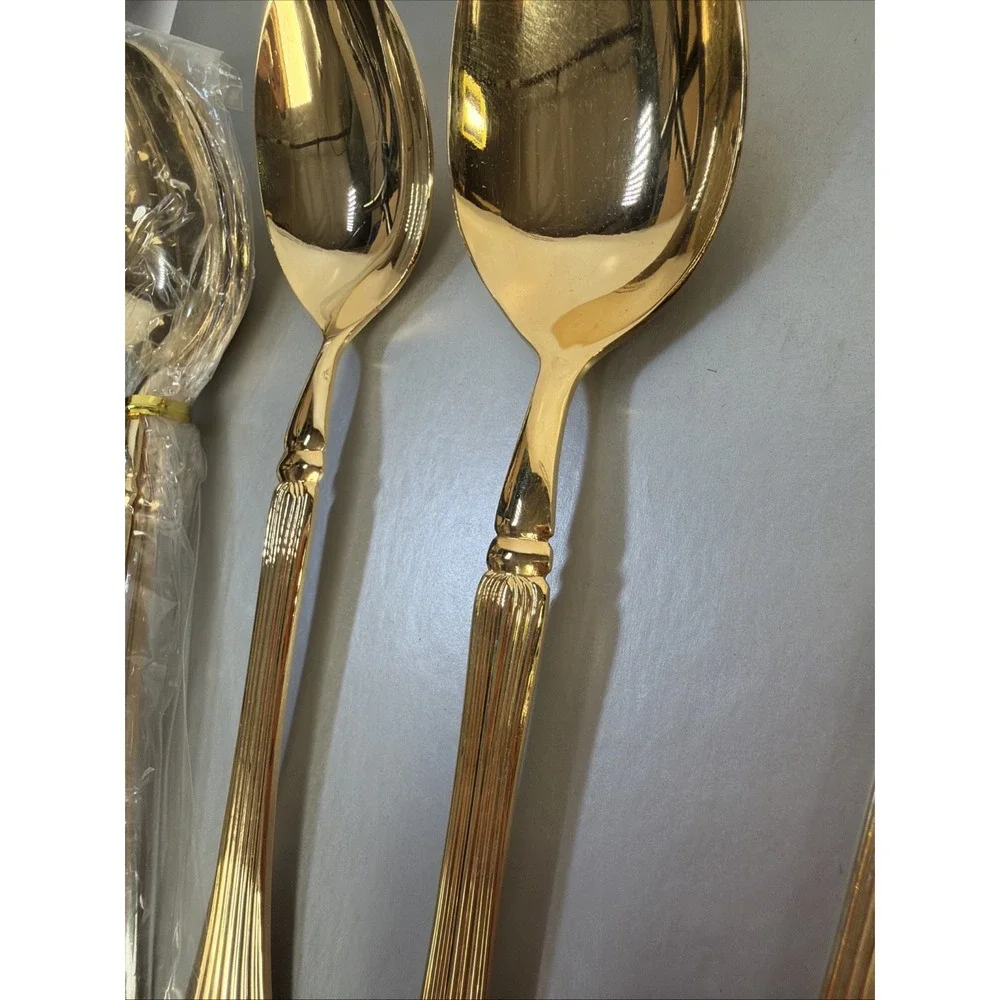 International Silver GOLDEN FLAIR Gold Electroplate EP Flatware Set 26 Pieces
